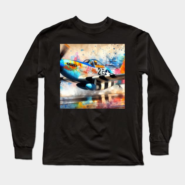 Artistic illustration of acrobatic aircraft flyby Long Sleeve T-Shirt by WelshDesigns